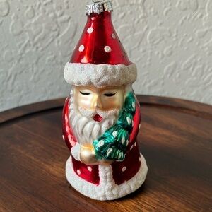 Santa: Blown glass ornament- Japan